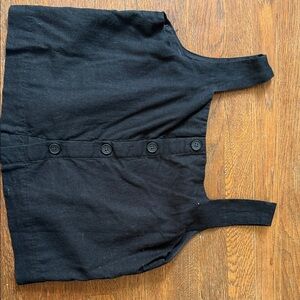 GAP Black Button-Front Back Top